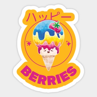Japanese Kawaii Ice cream berries Sticker